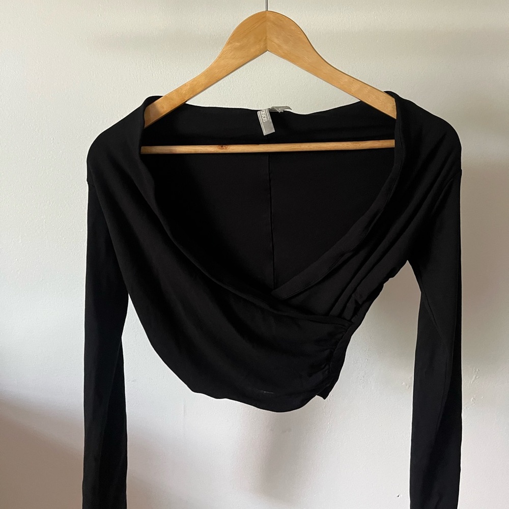 Asos black wrap top
